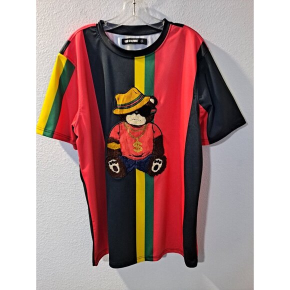 Odd Culture Men's Multicolor Color Block Rapper Bear Trendy Y2K Shirt,  2XL - Picture 1 of 7